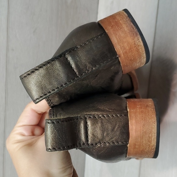 Free People Jim Barnier Womens Boho Leather Moto Heels shoes sz 9.5 USA - Picture 8 of 16